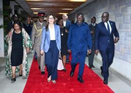File image of Queen Mary of Denmark arriving at JKIA.